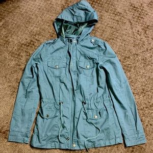 Cargo New Look SMALL Cargo Utility jacket cinch waist, hood, army green …